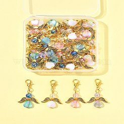 32 шт. 4 стиля подвеска в виде ангела из акрила и сплава&nbsp;HJEW-FS00040-04