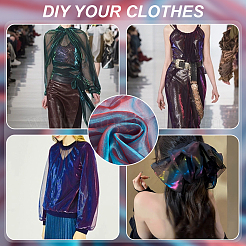 Двухцветная ткань из полиэстера и органзы&nbsp;AJEW-WH0314-302B