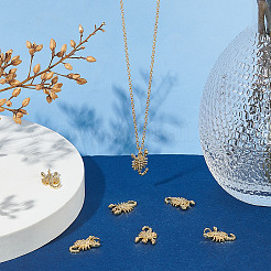 8 шт. латунные подвески в виде скорпиона&nbsp;KK-AR0003-40