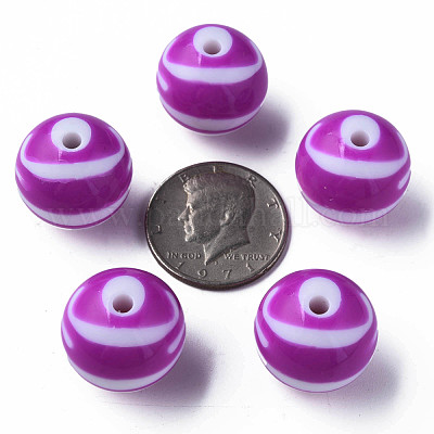 Непрозрачные полосатые акриловые бусины&nbsp;MACR-S373-27C-02-1