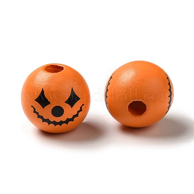 Печатные круглые деревянные европейские бусины WOOD-M006-04-1