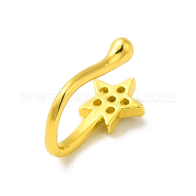 Клипса со звездой из прозрачного кубического циркония на кольце в носу&nbsp;LS-AJEW-F059-16G-1