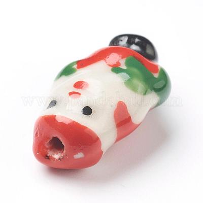 Новогодние бусы санта клауса ручной работы&nbsp;PORC-G006-18-1