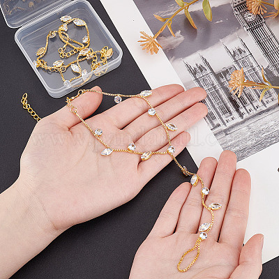 2 шт. сплав цепи панцирного плетения браслеты на ногу&nbsp;AJEW-GA0007-85G-1