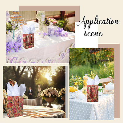 8 шт. 2 стиля бумажная упаковка с принтом в виде розы rotro&nbsp;ABAG-BBC0001-32-1