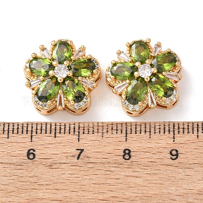 Латунные микро проложить кубического циркония бусы&nbsp;KK-A284-19G-02-1