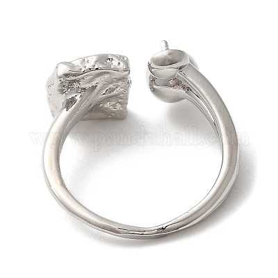 Латунные открытые манжеты с застежкой-колышком&nbsp;LS-KK-E055-02P-01-1