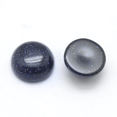 Синтетические голубые голдстоуновские кабошоны G-E492-H-19-1