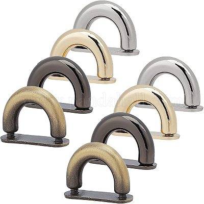 8 шт. 4-х цветные D-образные застежки из цинкового сплава&nbsp;FIND-PH0002-92-1