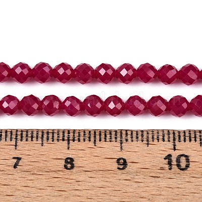Нити бусин из красного корунда&nbsp;G-E411-40-4mm-1
