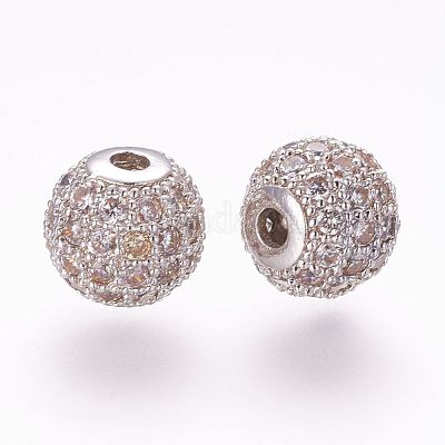 Латунные микро проложить кубического циркония бусы ZIRC-G092-24P-05-1