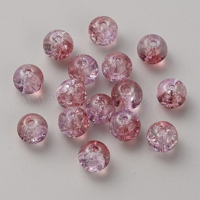 50шт прозрачные стеклянные бусины с кракле GLAA-WH0024-07U-1