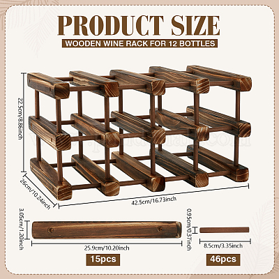 Деревянный стеллаж для хранения вина&nbsp;ODIS-WH0043-233A-1