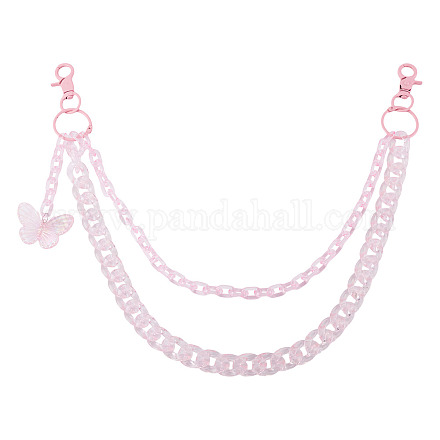 Акриловые бабочки многослойные цепочные ремни для джинсовых брюк&nbsp;HJEW-TAC0113-1