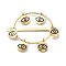 Alloy Enamel Hair Bobby Pin, with Iron Findings, Ring and Flat Round with Eye, Light Gold, 65x67x10.5mm