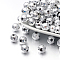 Faceted Round Plated Acrylic Beads, Silver Plated, 10mm, Hole: 1.5mm, about 800pcs/pound