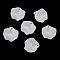 Frosted Acrylic Pendants, Petaline Charms, White, 24x24x8mm, Hole: 1.6mm, about 833pcs/500g