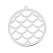 Non-Tarnish 201 Stainless Steel Pendants, Laser Cut, Flat Round, Stainless Steel Color, 32x30x1mm, Hole: 1.5mm