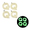 Luminous Resin Pendants, Letter Charm, Glow in the Dark, with Platinum Plated Loop, Letter Q, 23x19x5mm, Hole: 2mm