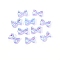 Electroplated Bowknot Resin Cabochons, Nail Art Decoration Accessories, Medium Slate Blue, 11x7.5x3mm, 10pc/bag