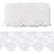 15 Yards Cotton Embroidery Flower Lace Ribbon, Garment Accessories, White, 5-3/4 inch(145mm), about 15.00 Yards(13.72m)/pc