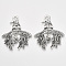 Tibetan Style Alloy Pendants,  Cadmium Free & Lead Free, Witch, Antique Silver, 58x48.5x4.5mm, Hole: 5mm, about 55pcs/500g