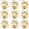 10Pcs Alloy Bag Tuck Lock Clasps, Purse Thumb Locks, for Bag Replacement Accessories, Flat Round, Golden, 3.9cm