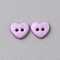 Resin Buttons, Clothing Accessories, Heart, Plum, 5.5x6x1.2mm, Hole: 1mm