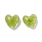 Handmade Lampwork Beads, Heart, Yellow Green, 15.5x16x9.5mm, Hole: 1.8mm