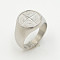 304 Stainless Steel Finger Rings, Compass, Stainless Steel Color, US Size 7(17.3mm)