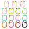 15Pcs 15 Colors Alloy Enamel Spring Gate Rings, Cat Head, Mixed Color, 35x28x5mm, Inner Diameter: 20x24.5mm, 1pc/color