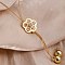 Elegant Hollow Flower Y-Shaped Chain Pendant Lariat Necklaces for Autumn/Winter, Golden, 33.27 inch(84.5cm)