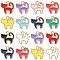 80Pcs 10 Colors Alloy Charms, with Enamel, Cat, Light Gold, Mixed Color, 12.5x12.5x1.5mm, Hole: 1.5mm, 8pcs/color
