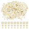 Square Brass Spacer Beads, Real 14K Gold Plated, 2~4x2~4x1~1.5mm, Hole: 1~1.4mm, 180pcs/set