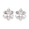 Alloy Pendants, Flower Charms, Platinum, 43.5x35.5x8mm, Hole: 2.5mm