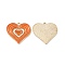 Alloy Pendants, with Enamel, Heart Charm, Golden, Dark Orange, 25x26x1.5mm, Hole: 1.8mm