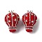 Crown Hot Air Balloon Acrylic Rhinestone Beads, Hot Air Balloon, with Resin & Cup Chains Decorations, FireBrick, 37.5x27.5mm, Hole: 4mm