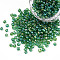 Glass Seed Beads, Trans. Colors Rainbow, Round, Dark Green, Size: about 3mm in diameter, hole:1mm, about 2222pcs/100g