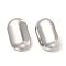Non-Tarnish 304 Stainless Steel Stud Earrings, with Vertical Loops, Oval, Stainless Steel Color, 23.5x14mm, Hole: 4mm, Pin: 0.8mm