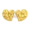 Ion Plating(IP) 304 Stainless Steel Stud Earrings, Heart, Real 18K Gold Plated, 29x25mm