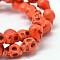 Dyed Synthetic Turquoise Bead Strands, Skull, Orange Red, 10x8x10mm, Hole: 1mm, about 38~40pcs/strand, 15~15.5 inch