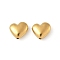 304 Stainless Steel Beads, Real 18K Gold Plated, Heart, 8.5x10x4.5mm, Hole: 1.2mm