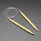 Rubber Wire Bamboo Circular Knitting Needles, More Size Available, Light Yellow, 780~800x8.0mm