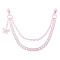 Acrylic Butterfly Layered Chain Belts for Jeans Pants, with Alloy Swivel Keychain Clasps, Pink, 515mm