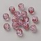 50Pcs Transparent Crackle Glass Beads, Round, Flamingo, 8mm, Hole: 1.5mm