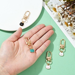 4 шт. подвеска в форме головы кошки из сплава и эмали&nbsp;HJEW-YW00065