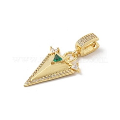 Латунь микро проложить кубический цирконий европейские подвесные подвески&nbsp;KK-U047-17G-02