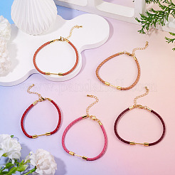 5 шт. 5 цвета 3 мм плетеный круглый шнур из искусственной кожи для изготовления браслета&nbsp;MAK-TA0001-35A