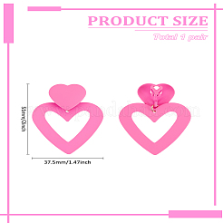 1 пара акриловых сережек-клипс в форме полого сердца для женщин&nbsp;EJEW-LP0001-87