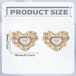 1 пара серег-гвоздиков из пластикового сплава с имитацией жемчуга&nbsp;EJEW-LP0003-75G